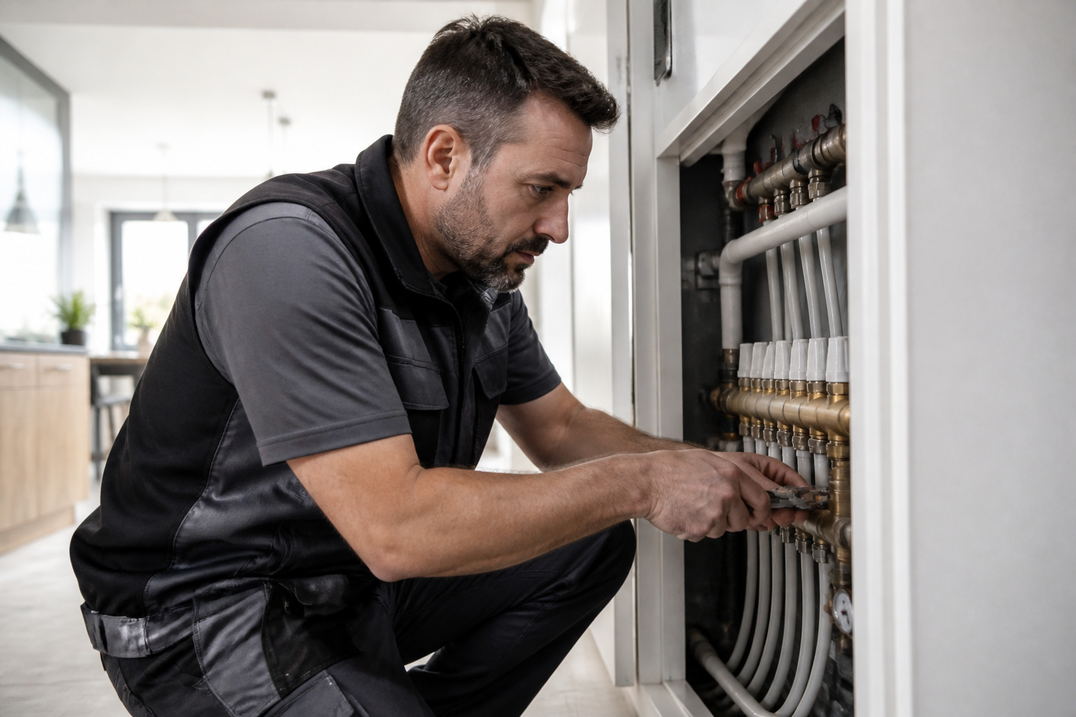 Plombier professionnel en intervention technique à Castelnaudary.